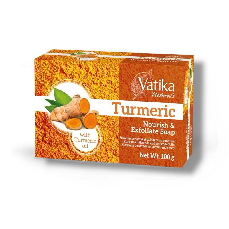 Turmeric Soap Bar for Face & Body – Fades Dark Spots & Acne Scars, Brightens Skin, Natural Glow Skincare – Vatika 100g - Viral Daily Gentle Radiant Restore Sensitive
