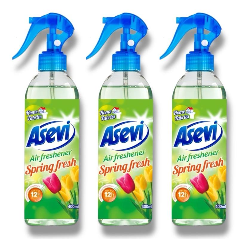 Odour Eliminating Air Freshener Home & Fabrics Spray 400ml - Spring | For Homes, Cars, Fabrics, Offices | Multi purpose use | Odour Eliminator | Fragrance Household Burst Scented | Fresh Smell Of Spring | Asevi
