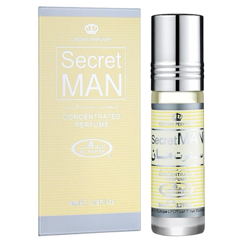 Secret Man 6ml Roll-On Perfume | Men’s Arabian Fragrance | Fresh Woody & Spicy Scent | Long-Lasting Portable Oil | Easy Application | Designer-Inspired by Al Rehab