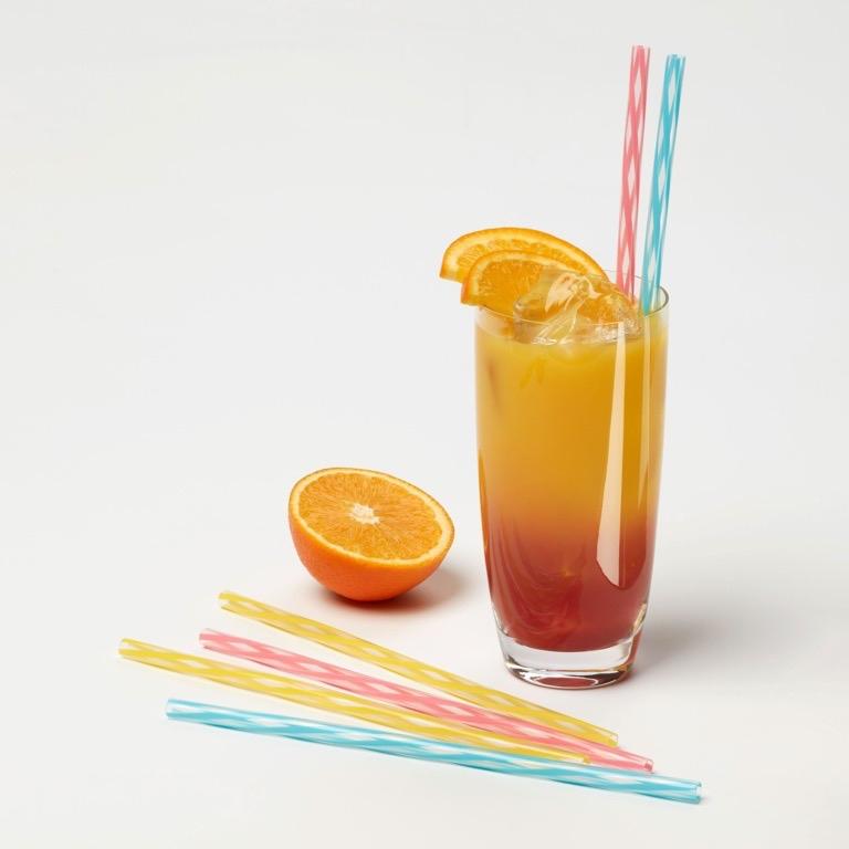 12 Reusable Plastic Straws – Durable Long Lasting | Multi Coloured - Eco-Friendly & Durable Drinking Straws - Yellow, Pink, Blue - House Hold Essential, Washable, Drinks, Smoothies, Water, Cocktail Disposable Drinkware