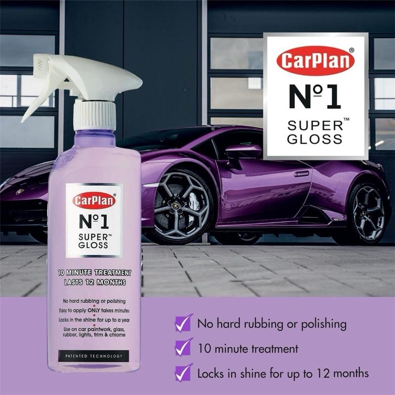 Super Gloss 600ml | Body Work and Interior, Last 12 Months Advanced Patented Technology for Ultimate Shine CarPlan No1, Car Wash Interior Care, Exterior Care, Car Wash, Car Detailing, Valeting, Gloss, Shine, Car Shine, Auto Shine coating ceramic supplies