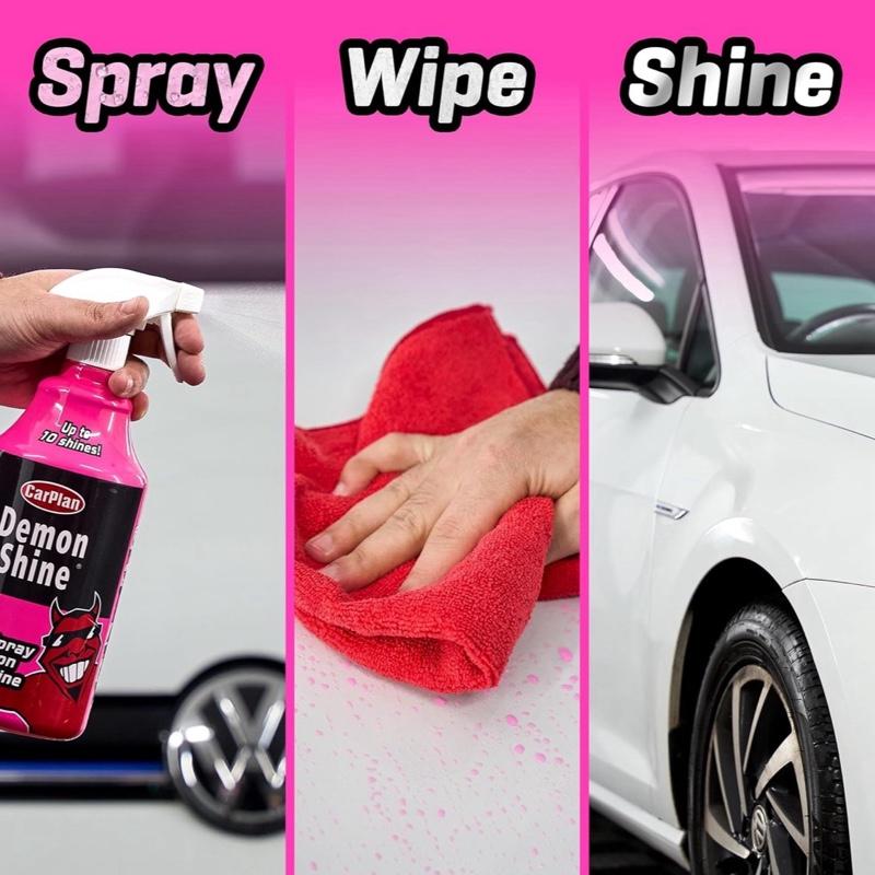 Spray On Shine 1L CarPlan Demon Shine – Instant Gloss for a Showroom Finish, Valeting, Carwash, Detailing, Auto Cleaning, Auto Motive, Wax Protection automotive products tools