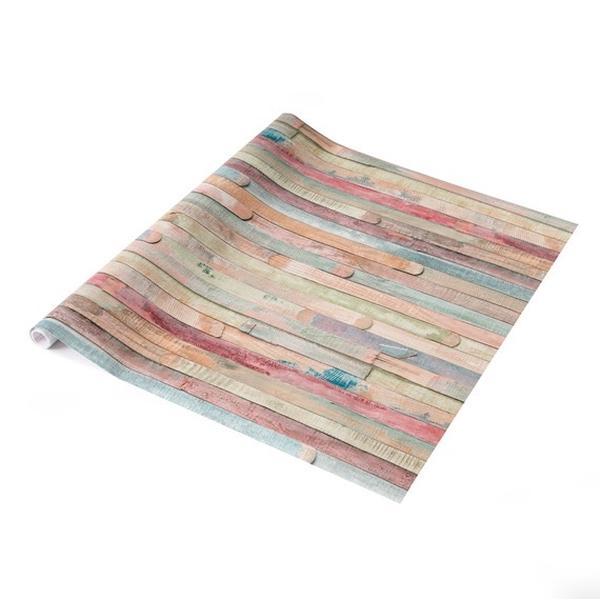 Self Adhesive Vinyl Wrap Film 67.5cm x 2m | Rio | Multi Coloured Wood Effect | Decorative Contact Paper | Peel & Stick Covering for Furniture Shelves Doors Drawers | Kitchen, Counters, Worktops, Easy to Cut & Apply | Waterproof & Durable | d-c-fix Rio