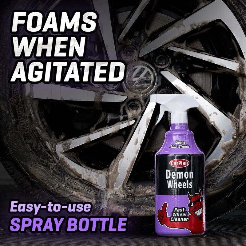 Wheel Cleaner 1L Foaming Cleaner CarPlan Demon Wheels – Powerful Alloy & Wheel Cleaner for a Spotless Shine | Valeting | Detailing | Car Wash | Pre Wash Wheel Cleaner | Spray | Auto Cleaning | Automotive products