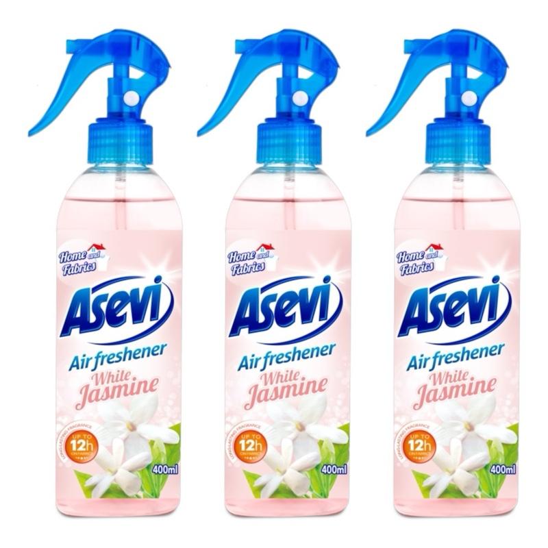 Odour Eliminating Air Freshener Home & Fabrics White Jasmine 400ml | For Homes, Cars, Fabrics, Offices | Multi purpose use | Odour Eliminator | Fragrance Household Burst Scented | Fresh Smell Of Spring | Asevi Aroma
