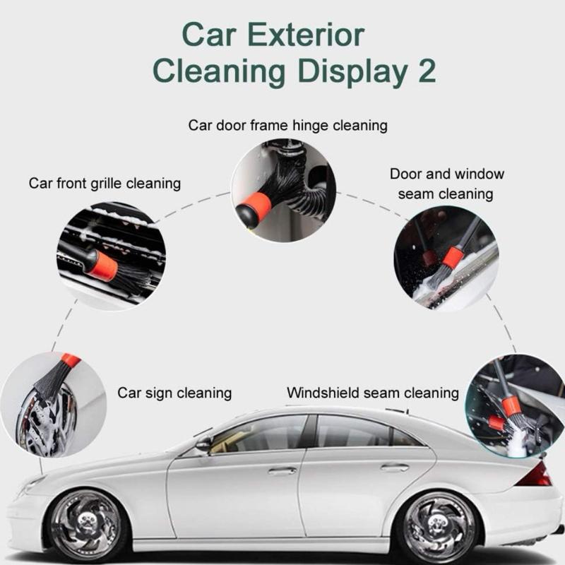 Auto Extreme Car Detailing Brushes Set – 5 Pack | Soft Bristle Cleaning Brushes for Interior, Exterior, Wheels, Vents & Trim | Scratch-Free Auto Detailing Tools, Car Wash, Interior Care