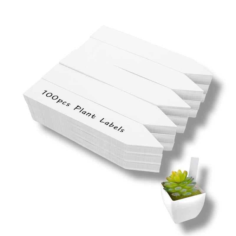 Plant Labels 5” (10cm) | Pack of 100 | Garden Markers for Seedlings, Herbs, Flowers & Vegetables | Reusable, Weatherproof & Easy-to-Write Surface White