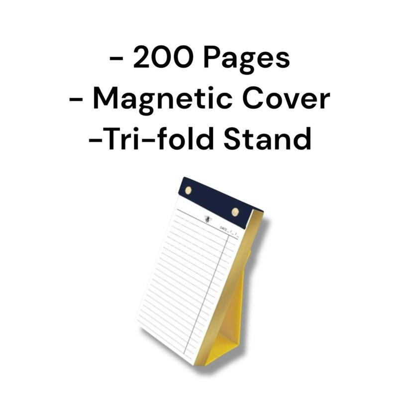 To-Do List Pad – 200 Pages, Tri-Fold Stand, Magnetic Cover, Organiser for Home, Work & School, Stylish Gold-Foiled Bee & Floral Design - Yellow Busy Bee Life Note Pad.
