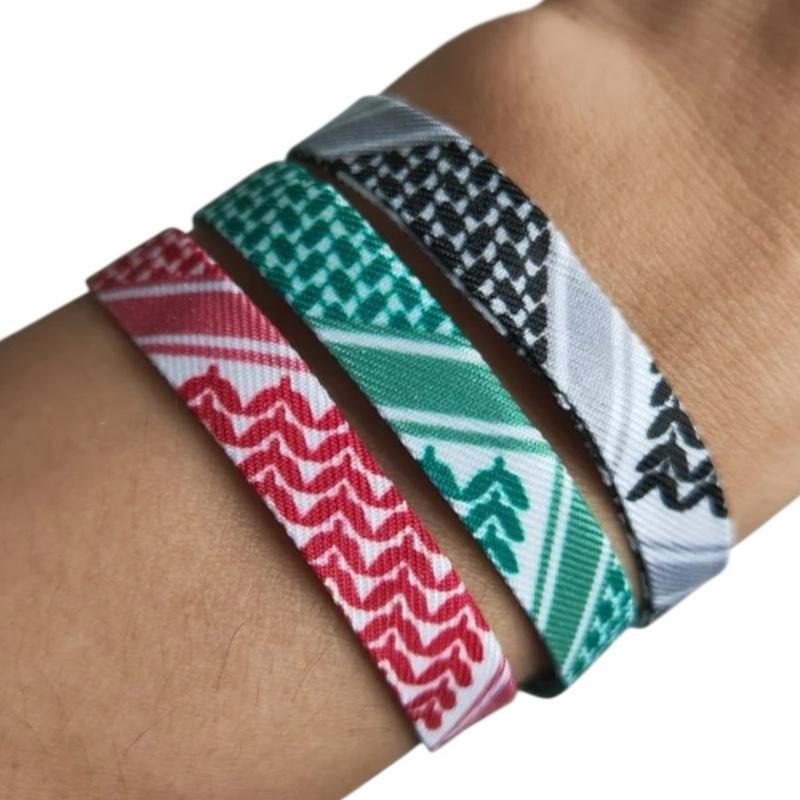 Kaffiyeh Wrist Band | Traditional Middle Eastern Pattern | Palestine Bracelet | Adjustable & Unisex | Cultural Fashion Accessory |
