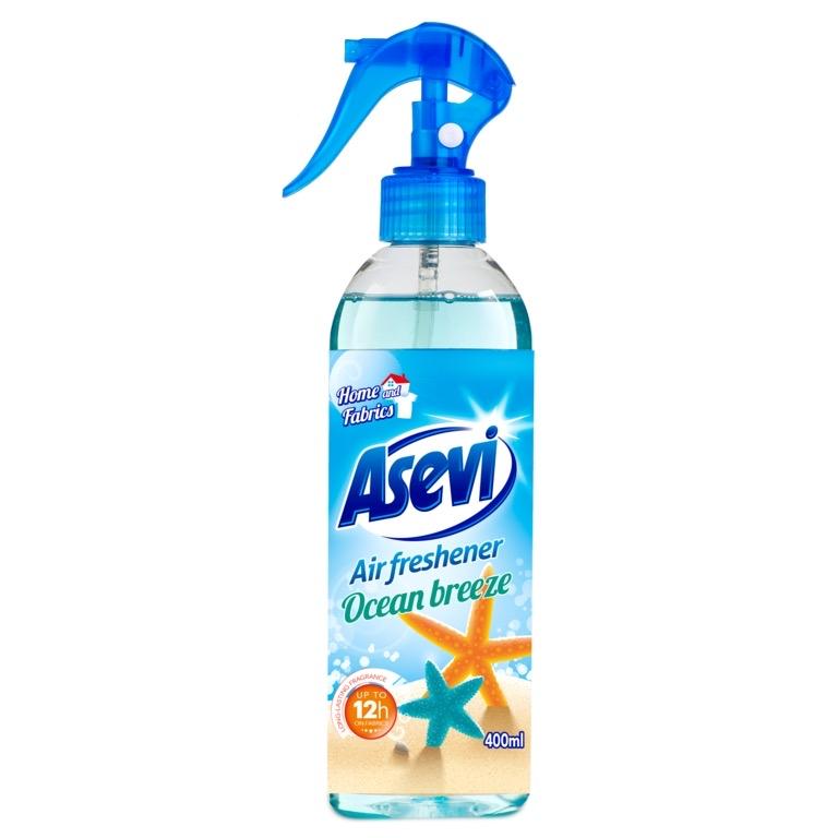 Odour Eliminating Air Freshener Home & Fabrics Ocean Breeze 400ml | For Homes, Cars, Fabrics, Offices | Multi purpose use | Odour Eliminator | Fragrance Household Burst Scented | Fresh Smell Of Spring | Asevi Aroma Spray