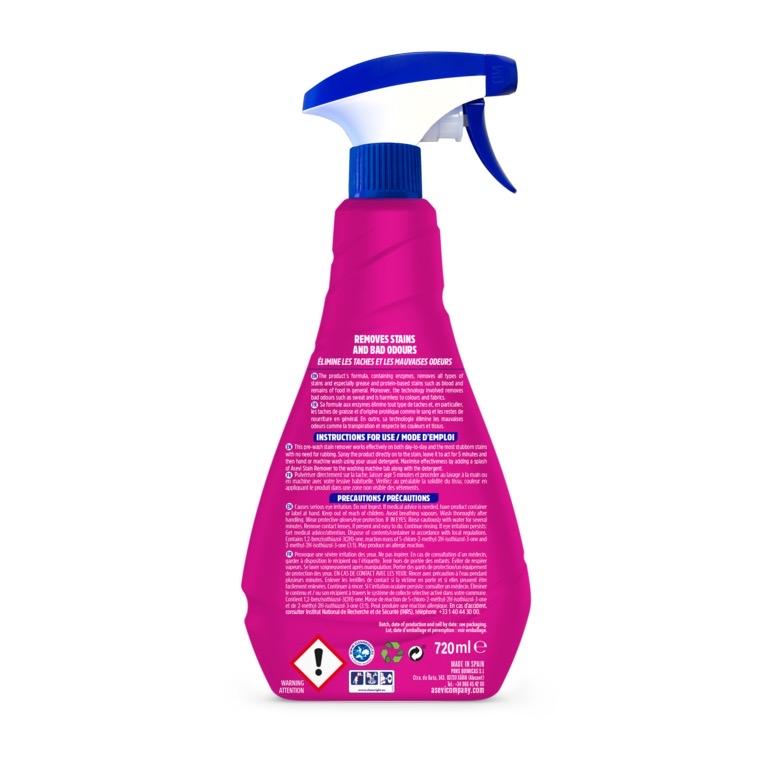 Stain Remover Spray 400ml - For Clothing, Removes The Toughest Stains- Powerful Spanish Household Cleaner for Tough Stains - Fast-Acting, Multi-Surface Fabric Stain Remover - Asevi - Food, Grass, Wine, Make Up and More Cleaning