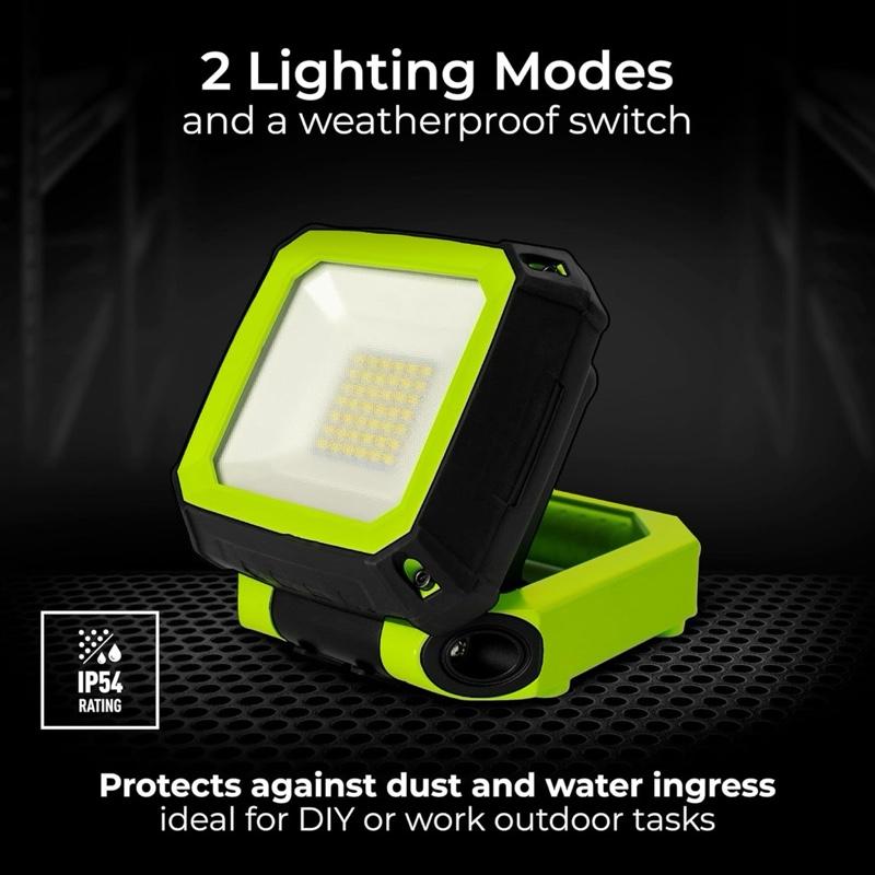Luceco 10W LED Rechargeable Worklight – Portable & Powerful LED Lighting | Tough | Robust | LED | 4000K White Light | USB Car Chargeable | On Site | Home | Garage | Light Weight | Super Bright | 800 Lumens