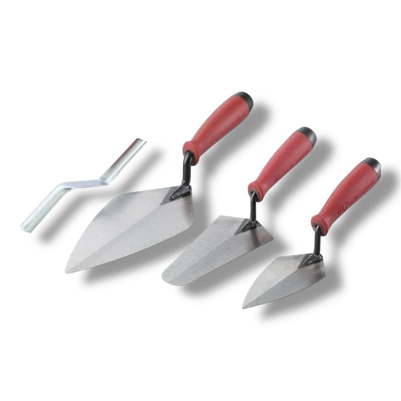 Bricklaying Tool Set 4 | Philadelphia Trowel, Gauging Trowel, Pointing Trowel, Brick Jointer | Professional Masonry Tools for Brickwork, Mortar & Construction - Wall, Building, DIY, Construction, Summer Project Marshalltown QLT