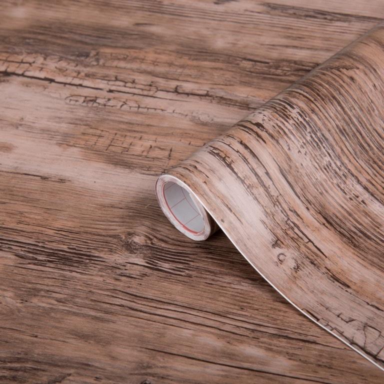 Self Adhesive Vinyl Wrap Film 45cm x 2m | Rustic | Vintage Wood Effect | Decorative Contact Paper | Peel & Stick Covering for Furniture Shelves Doors Drawers | Kitchen, Counters, Worktops, Easy to Cut & Apply | Waterproof & Durable | d-c-fix Rio