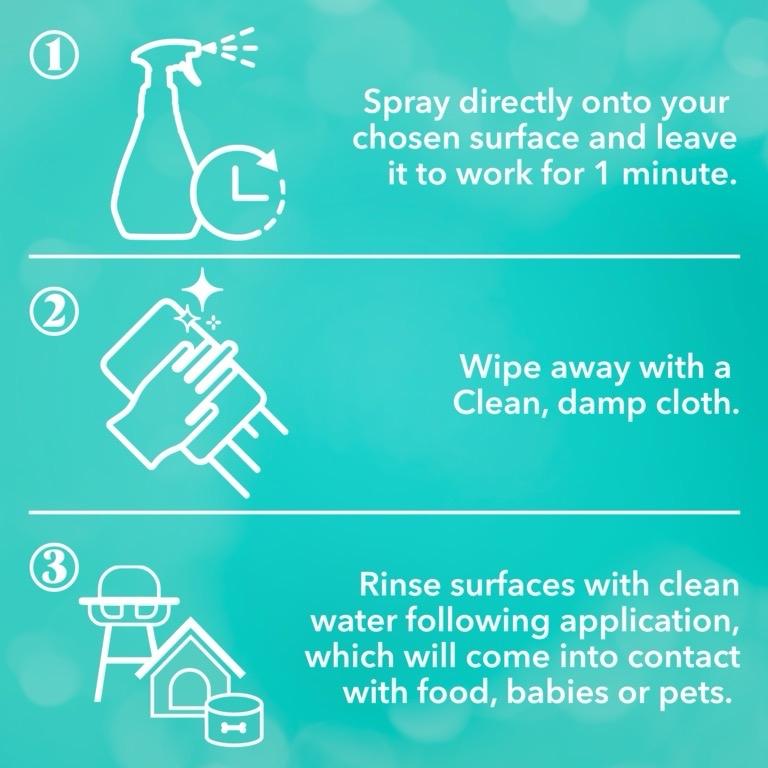 Multi Surface Disinfectant & Cleaning Spray 750ml | Kills 99.9% Of Germs, Bacteria, Virsues & Fungus - Spanish Household Cleaner | Antibacterial Spray | Surface Sanitiser | Disinfectant | Kitchen Bathroom Home | Streak-Free Cleaning - Baby Safe Asevi