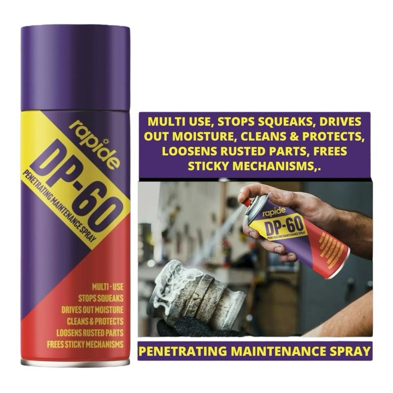 Rapide DP60 Penetrating Maintenance Spray | Rust Remover | Moisture Displacer | Corrosion Protection | Multi-Purpose Spray for Tools, Cars, Home, Garage & Workshop Use