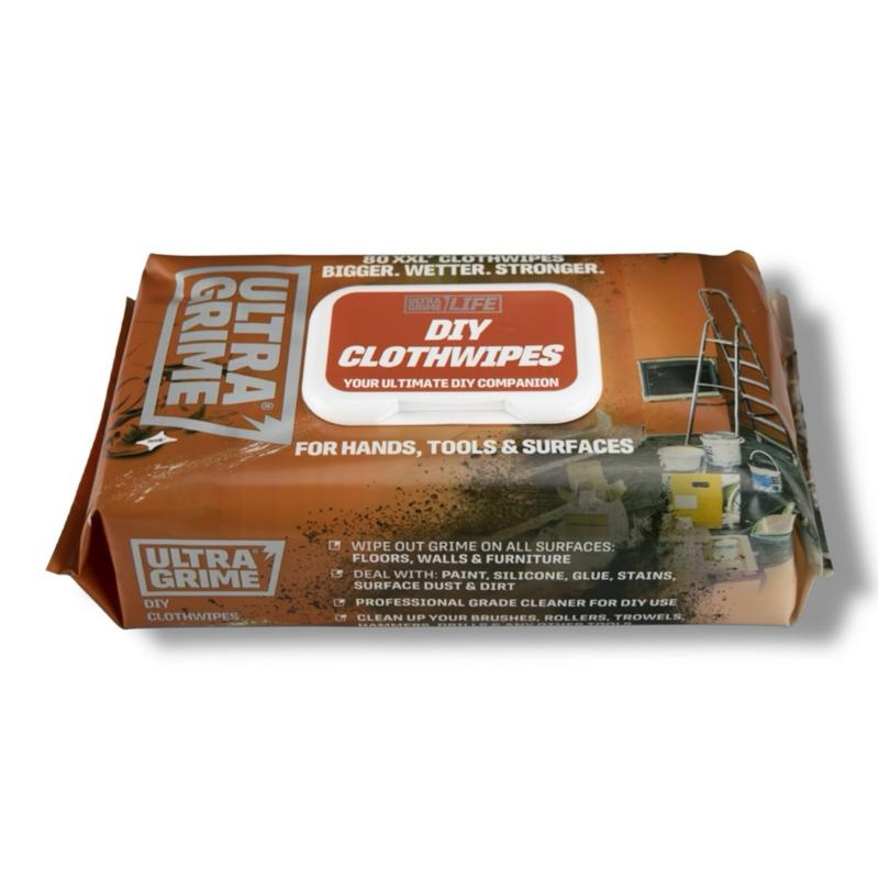 DIY Dirt Lifting Wipes Ultragrime Life XXL DIY Cloth Wipes – 80 Pack, Heavy-Duty, Super Absorbent Cleaning Cloths, Double Sided, On Site, Work, Building