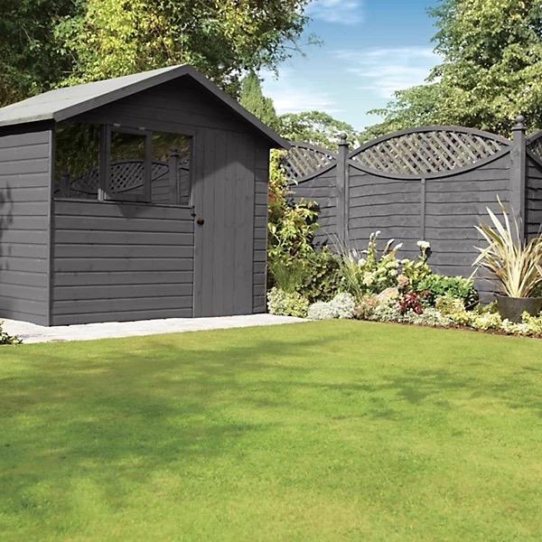 Ronseal One Coat Shed & Fence Protector Concentrate 950ml (Makes 5L) – Weather-Resistant Wood Treatment for Long-Lasting Protection & Colour – Tudor Black Oak, Charcoal Grey, Dark Oak, Forest Green & More - Fence Life