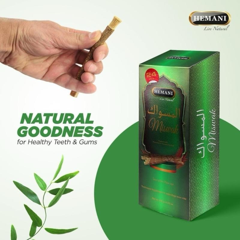 Miswak Natural Toothbrush Teeth Cleaning Sticks – 24 Pack Bulk & Smaller Pack Variants Multi Buy– Herbal Oral Care for Fresh Breath & Healthy Gums - Hemani