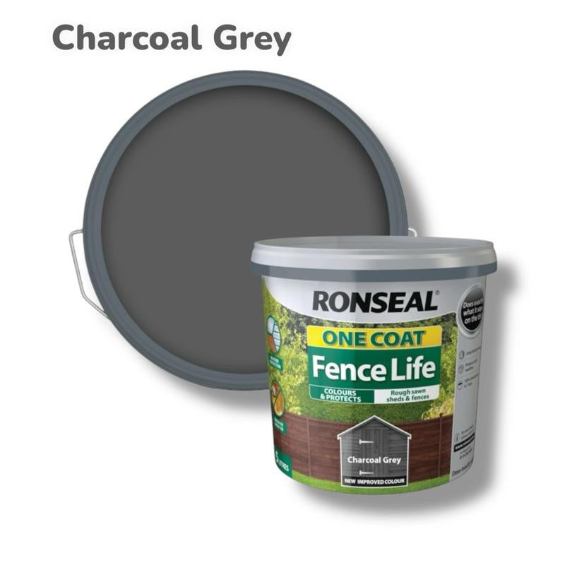 Ronseal - Fence Life One Coat 5L | Fence & Shed Paint | Paint With One Coat