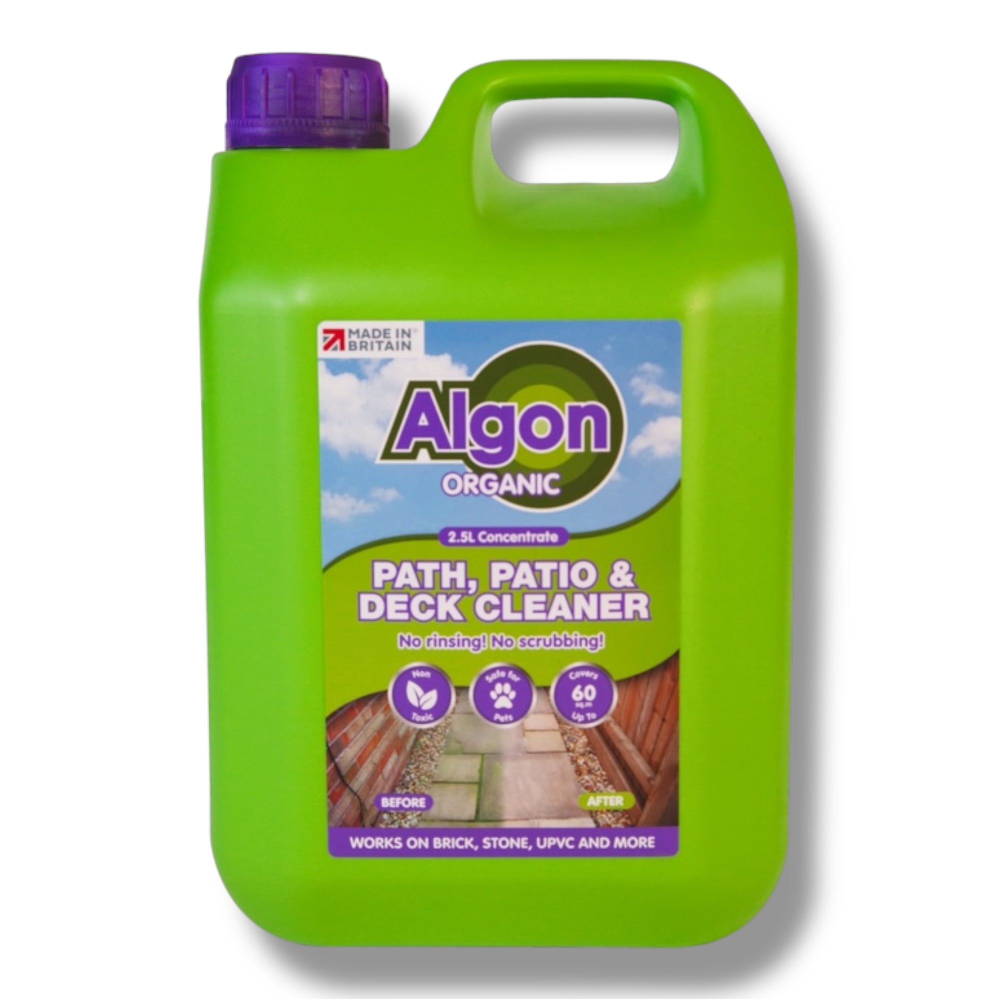 Algon - Path, Patio, Decking, Driveway Cleaner - 2.5L Concentrate - Non Scrub Formula