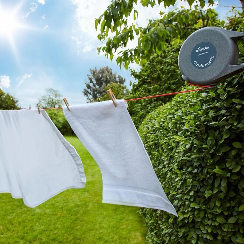 15m Retractable Washing Line – Wall Mounted Clothes Dryer – outdoor and indoor use. Holds 15kg Space Saving Laundry Solution for Home, Garden, Balcony, Utility Room – Vileda Cordomatic