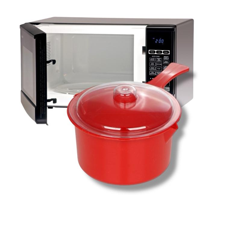 Microwave Saucepan & Lid 0.85L – Lightweight Cooking Pot Convenient & Versatile Cooking. Mess Free Kitchen Pot. Cookware. Ideal For Noodles, Pasta Soup, Porridge, Sauces and More. Dishwasher And Microwave Safe