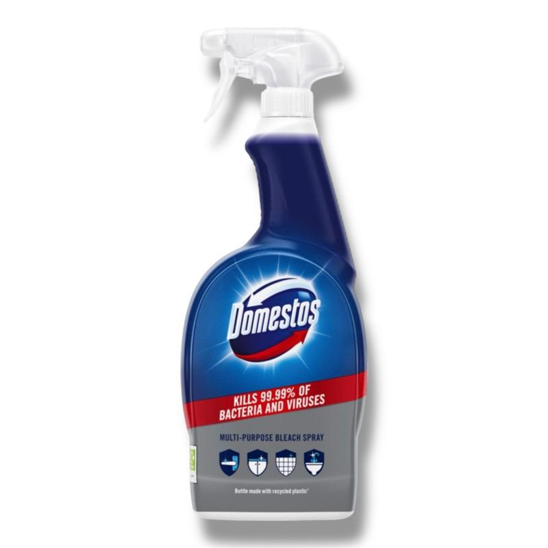 Bleach Spray 700ml Domestos – Powerful Multi-Surface Disinfectant, Kills 99.9% of Bacteria & Viruses, Tough on Stains & Grease, Fresh Scent disinfectant Household