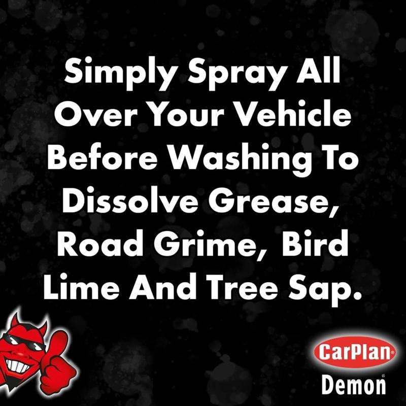 Pre-Wash Spray Car Cleaner 1L | Powerful Formula | Multi Purpose | Dirt Remover | Spotless Finish | CarPlan Demon Machine | Works On Paintwork, Glass, Plastic, Chrome, Car Wash, Detailing, Valeting, Cleaning | Auto Cleaning | Automotive products tools