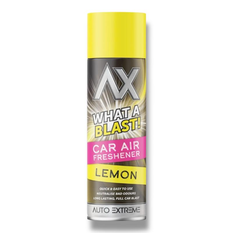 AX Lemon Fresh Blast Can Spray 500ml – Long Lasting Car Air Freshener | Refreshing Sweet Scent | Easy to Use Interior Deodoriser for Car Valeting, Detailing & Everyday Use