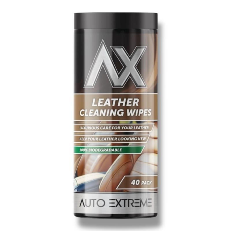 AX Leather Cleaning Wipes Pack of 40 – Quick Shine Deep Cleaning, for Car & Home Interiors