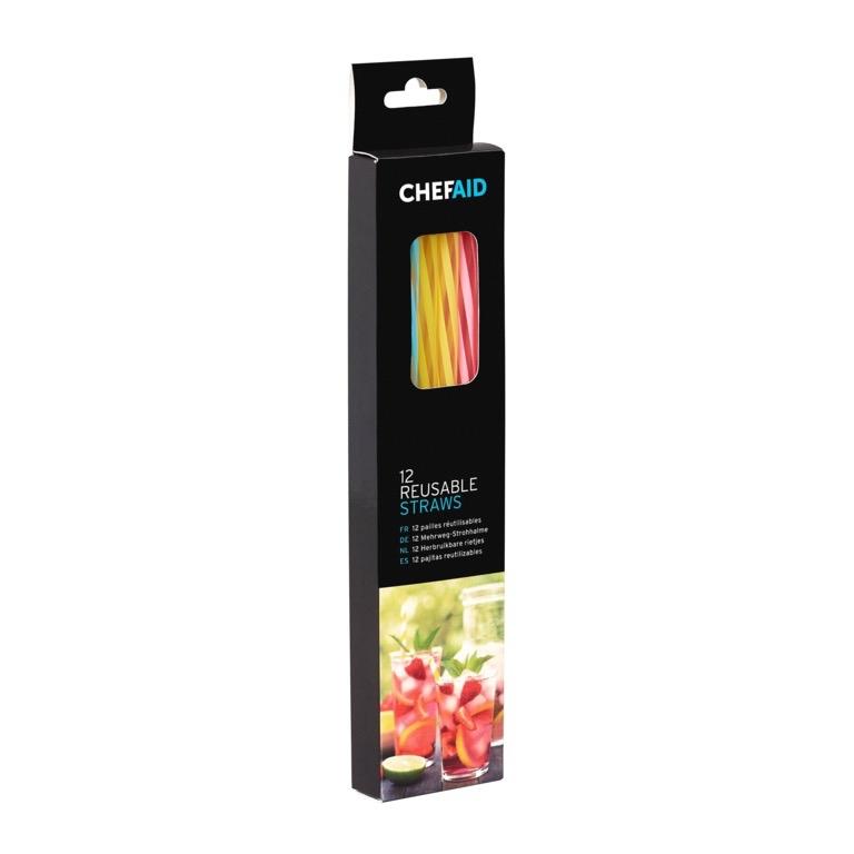 12 Reusable Plastic Straws – Durable Long Lasting | Multi Coloured - Eco-Friendly & Durable Drinking Straws - Yellow, Pink, Blue - House Hold Essential, Washable, Drinks, Smoothies, Water, Cocktail Disposable Drinkware