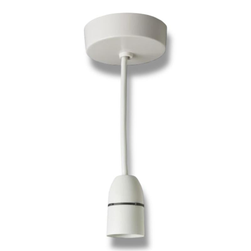 Pendant Ceiling Light Fitting 6” (15cm), Short Skirt Securlec Pendant Kit Lampholder | Easy-to-Install Ceiling Light Fitting, Standard UK Spec, Living Room, Bedroom, Kitchen, Garage, Shed, Rewire, Installation, New Build, House, Home, Ceiling Rose
