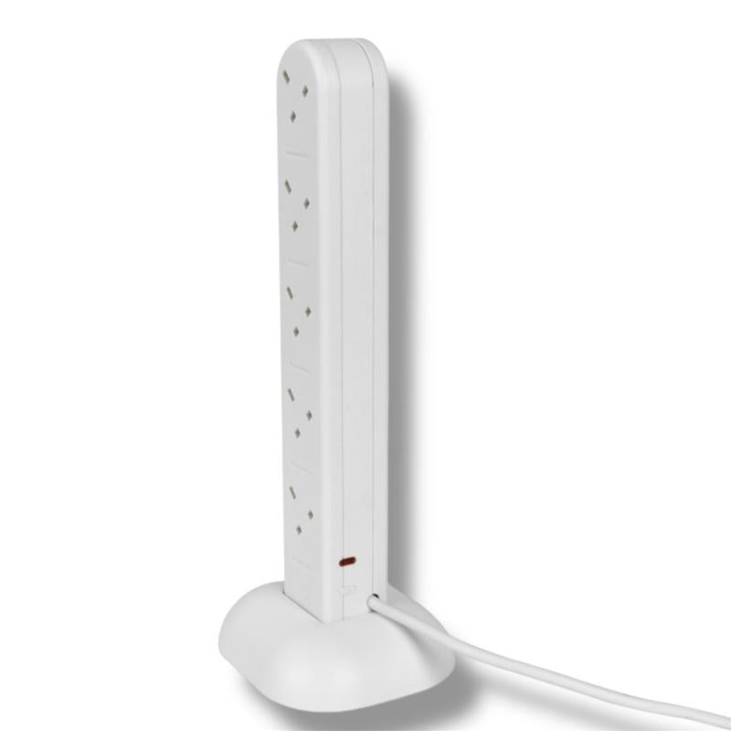 10 Way Extension Lead 1m White with Multiple Sockets and Durable Surge Protection for Home and Office Use - Securlec | House Hold, Socket, Portable, Stand protector plug tower