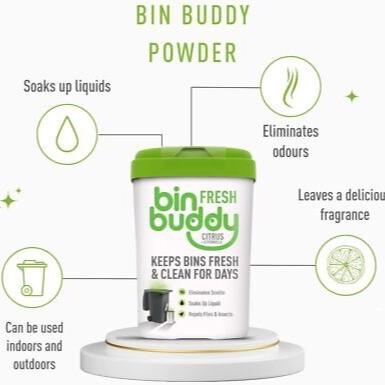 Bin Aroma Cleanser Buddy Fresh 450g Citrus & Citronella (Citrus Zing), Bin Bad Scent odour Eliminate, Odour Prevention, Preventer, Fresh Bin, Home Bin, Black Bin, Green Bin, Bin Day Household Fragrance Perfume Scented Kitchen Fresh Smell eliminator