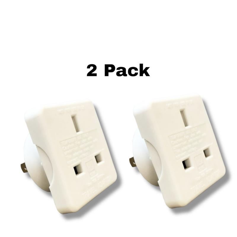 2 Pack Adapter Plug UK to USA, Canada, Mexico, Thailand, Travel Plug, US 3 Pin to 2 Pin, Holiday Plug, Holiday Essential