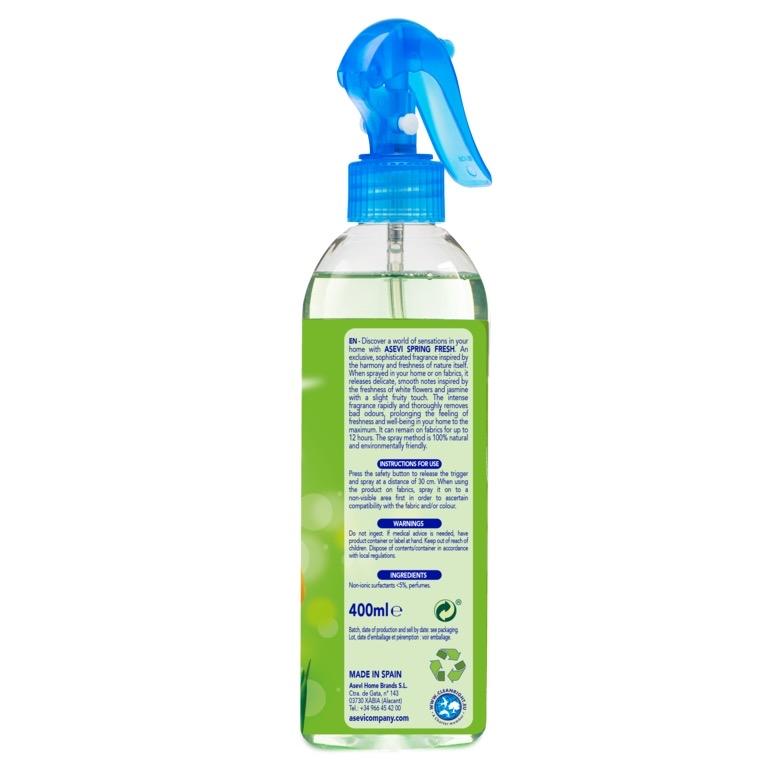 Odour Eliminating Air Freshener Home & Fabrics Spray 400ml - Spring | For Homes, Cars, Fabrics, Offices | Multi purpose use | Odour Eliminator | Fragrance Household Burst Scented | Fresh Smell Of Spring | Asevi