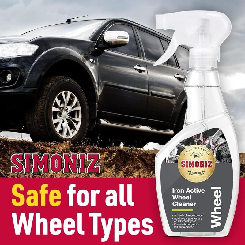 Simoniz Iron Active Colour Changing Wheel Cleaner 500ml | Acid-Free Fallout Remover for Alloys & Bodywork | Colour-Changing Formula | Removes Brake Dust, Grime & Iron Particles | Safe for All Wheel Types