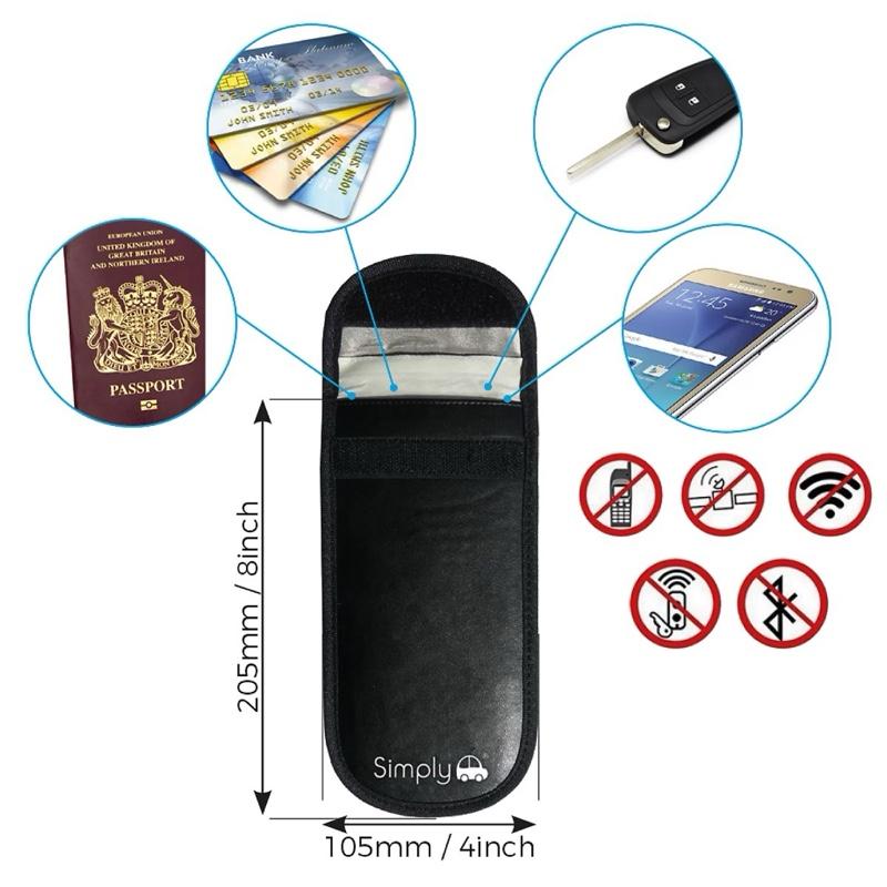 Simply RFID Key & Phone Signal Blocker Wallet Pouch | Car Key Signal Protection UK | RFID Faraday Shell for Phone & Key Privacy | Blocks Bluetooth, NFC, Wi?Fi & GPS