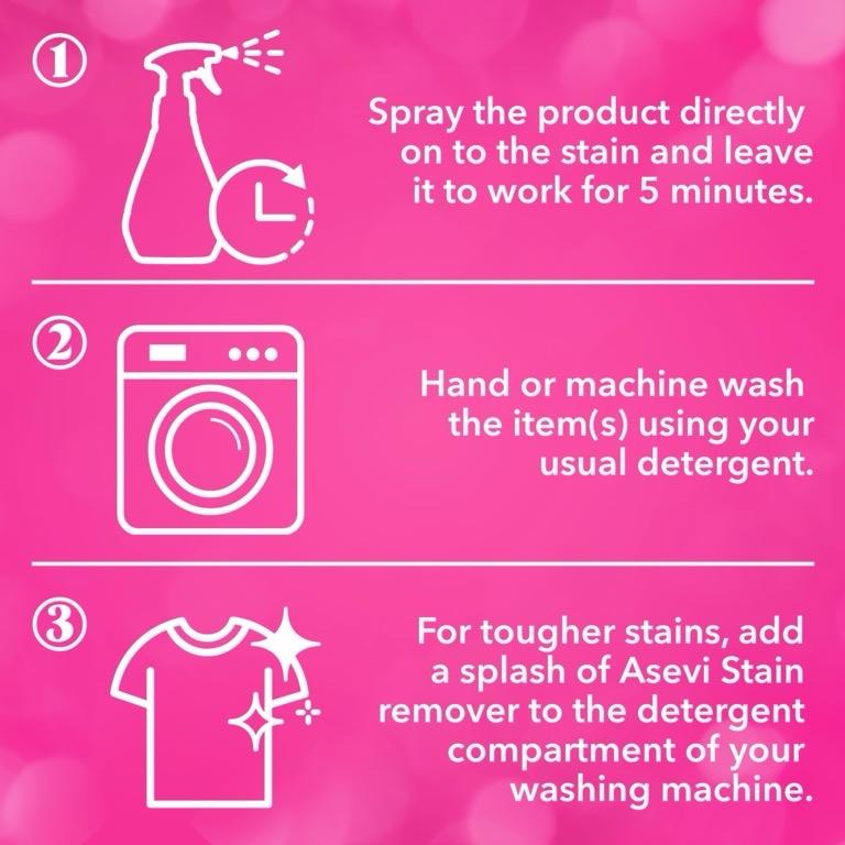 Stain Remover Spray 400ml - For Clothing, Removes The Toughest Stains- Powerful Spanish Household Cleaner for Tough Stains - Fast-Acting, Multi-Surface Fabric Stain Remover - Asevi - Food, Grass, Wine, Make Up and More Cleaning