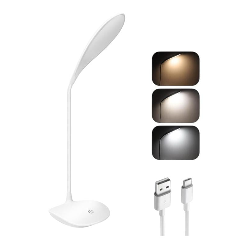 Dimmable Desk Lamp Rechargeable with USB – Wireless & Wired, 1200mAh Battery, Touch Control, Adjustable Brightness & Color Modes, Modern LED Light for Office, Bedroom, Study & Reading flashlight