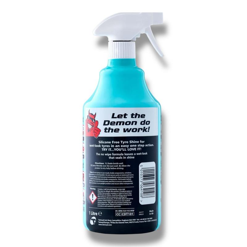 Tyre Shine And Protection 1L Spray, Spray And Dry CarPlan Demon Tyres 1L – Ultimate, Wheel Cleaning, Auto, Auto motive, Valeting, Car Wash. Cleaner. automotive products detailing tools