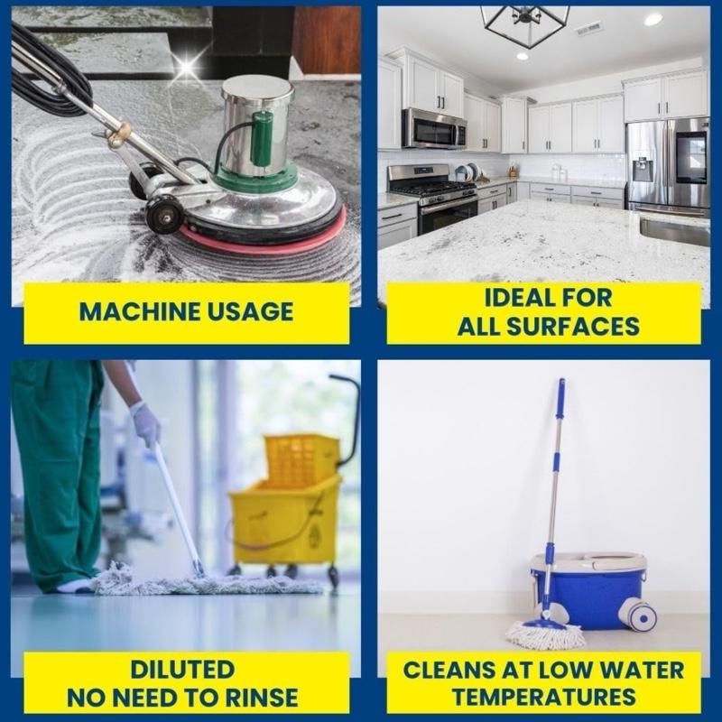 Floor and Surface 5L Concentrated Lemon Cleaner Powerful Multi-Purpose Cleaning Solution for Home Commercial Use Fresh Scent Cuts Through Grease Grime Dirt Tiles Hard Floors Worktops - Household Flowchem Industrial Scented