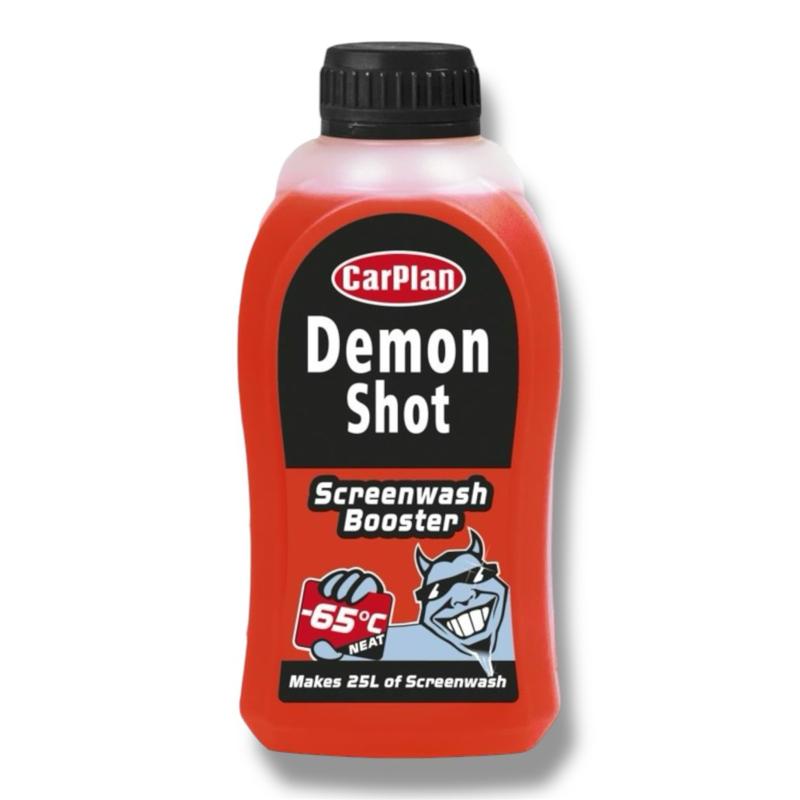 Screen Wash Concentrate 500ml – Makes 25L Of Screen Wash. Can Be Diluted To Use As Deicer. Powerful Concentrated Formula for a Streak-Free Windshield Carplan Demon Shot. All Season. Powerful Formula automotive products