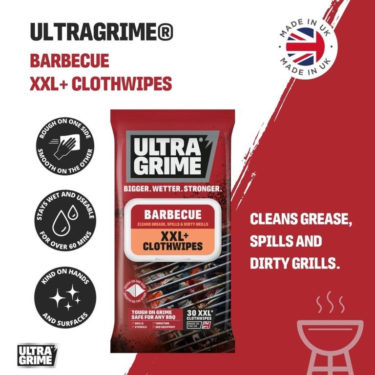 XXL BBQ Cleaning Clothwipes – Extra-Large, Heavy-Duty, Grease & Grime Remover for Grills, Utensils & Outdoor Equipment – Dual-Sided with Abrasive Texture – Stays Wet Longer – 30-Pack – Safe for Hands & All Surfaces