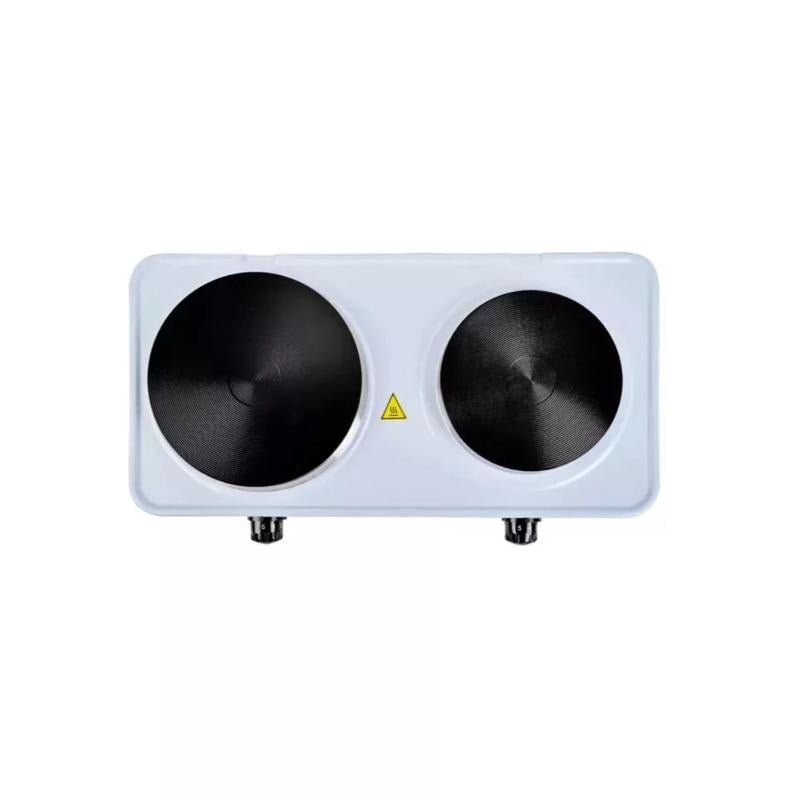 Portable Cooker Hob Elpine 2500W Double Hot Plate | Dual Electric Hob for Home, Travel, Camping | Adjustable Temperature Control | Compact Tabletop Design | Black or White Options