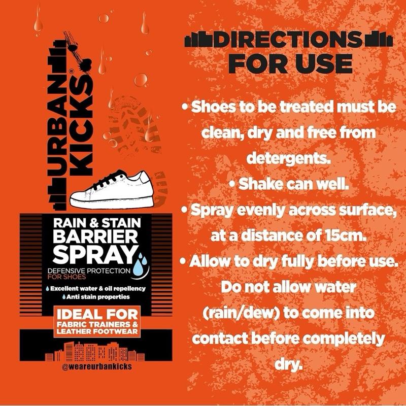Rain & Stain Protector Barrier Spray - 200ml, For Trainer, Work Boot, Shoe Protector - Suitable For All Shoes - Urban Kicks Footwear Comfort Leather Cover Walking, Long Lasting Use