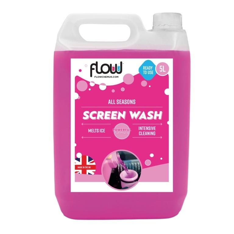 Screen Wash 5L Flowchem Ready to Use | Car Windscreen Cleaner & De-Icer for All Seasons.
