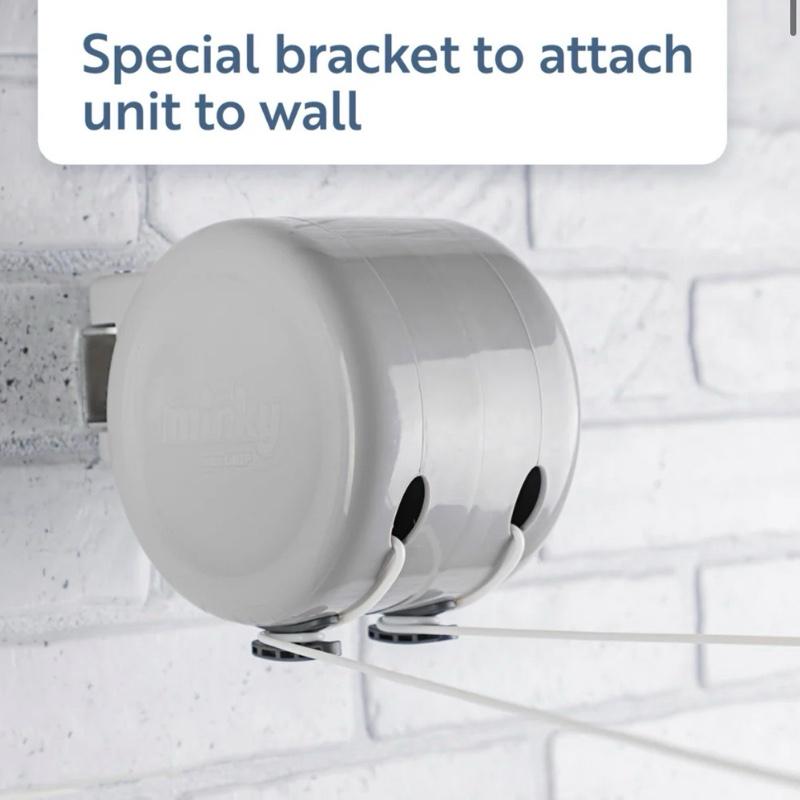 30m Retractable Washing Line Reel – Minky sureGRIP Clothes Line with Extra Strong Dual Nylon Core & Locking Mechanism, 2X 15m Washing Reels - Space-Saving Wall Mounted Design for Gardens, Patios & Balconies