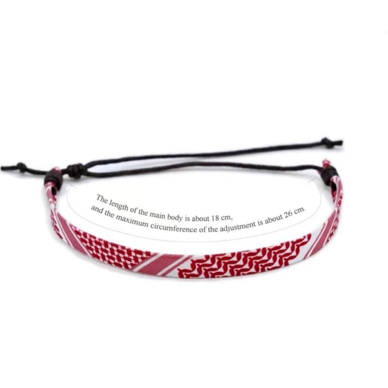 Kaffiyeh Wrist Band | Traditional Middle Eastern Pattern | Palestine Bracelet | Adjustable & Unisex | Cultural Fashion Accessory |